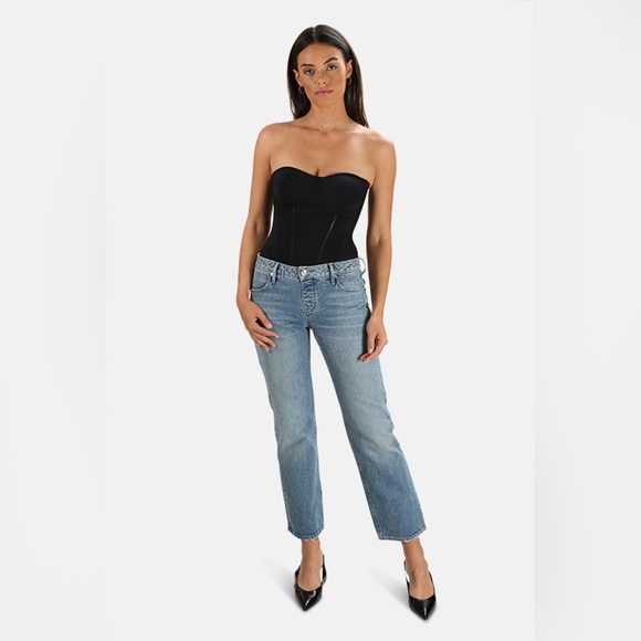 RtA Bustier Corset Top Denim Jumpsuit Sz Large New with Tags - Picture 1 of 9